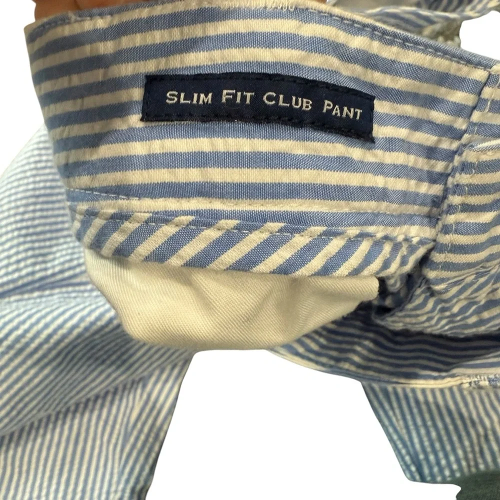 Vineyard Vines Pants Men's 32x34 Slim Fit Seersucker Chino Striped Blue White - Picture 4 of 6